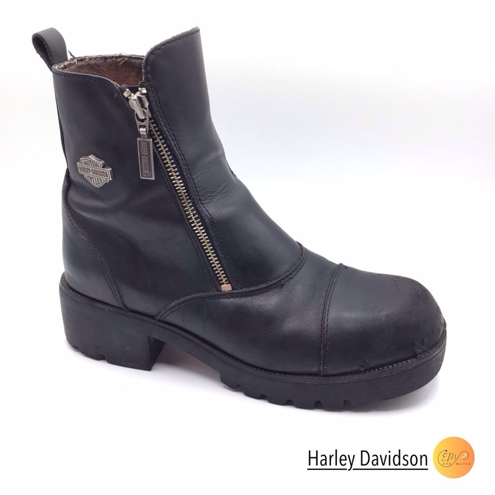 Harley-Davidson Black Leather Alysa Moto Boots
